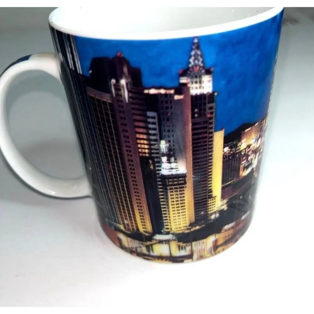 Las Vegas Skyline Ceramic Coffee Mug MGM Grand Casino Souvenir Travel Cup